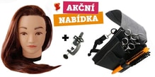 Profi kadeřnická sada XXL: cvičná hlava JESSICA + stojan + kartáč kulatý + pouzdro