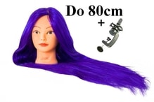 Cvičná hlava Nicole k prodlužování vlasů, střihy, účesy + stojan ZDARMA! až 80cm