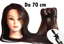 Cvičná hlava Tina k prodlužování vlasů, střihy, účesy + stojan ZDARMA! Vlasy 70cm