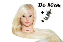 Česací hlava Locika k prodlužování vlasů, střihy, účesy + stojan ZDARMA! Až 80 cm!